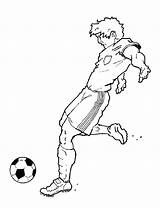 Ausmalbild Fussballspieler Imprimer Joueur Ausdrucken Fussball Malvorlagen Malvorlage Drucken Kicking sketch template