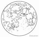 Coloring Pages Universe Moon Back sketch template