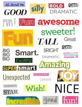 printable positive phrases  words magazine cut outs