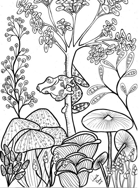 mushroom tree coloring pages printable frog coloring pages coloring