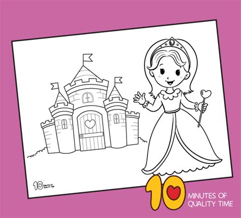 princess coloring page  minutes  quality time