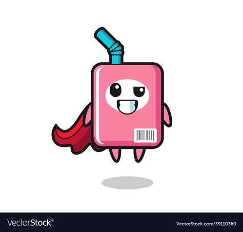 cute milk box character as a flying superhero vector image