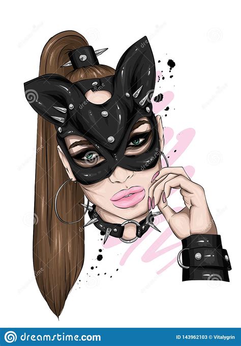 beautiful girl in leather mask sex and bdsm love