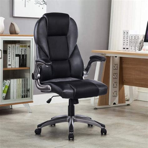 silla oficina ergonomica de cuero  respaldo alto brazos