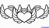 Wings Angel Coloring Pages Heart Halo Drawing Print Simple Easy Drawings Bleeding Printable Hearts Colouring Getdrawings Getcolorings Color Paintingvalley Popular sketch template