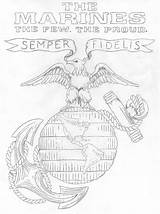Usmc Logo Marine Corps Drawing Drawings Getdrawings sketch template