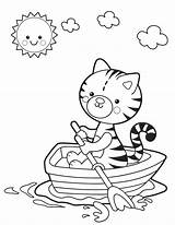 Boat Coloring Pages Lake Printable Kitty Kids Springtime Books Colouring Sheets Printables Cat Sheknows Comments sketch template