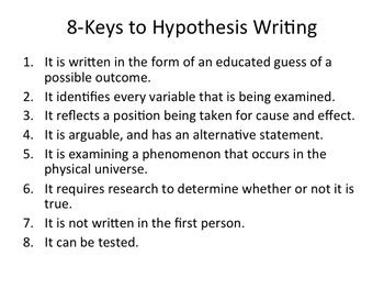 writing  hypothesis  prof clark teachers pay teachers