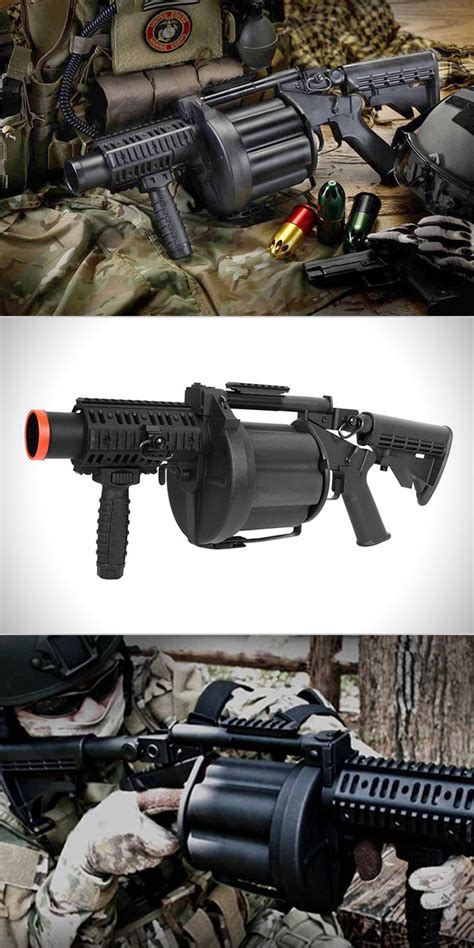airsoft grenade launcher  store  rounds features revolving chambers techeblog