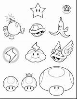 Mario Coloring Pages Bros Super Smash Kart Items Toad Mushroom Drawing Line Printable Color Print Coloriage Brothers Kids Dessin Build sketch template