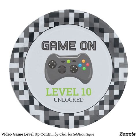 video game level  controller birthday party pap paper plate zazzlecom   video games
