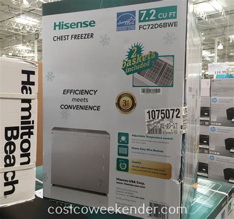 Hisense Fc72d6bwe 7 2 Cu Ft Chest Freezer Costco Weekender