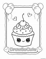 Coloring Cute Draw Pages Cupcake So Drawing Printable Drawings Kids Print Cupcakes Cake Easy Unicorn Outline Color Dog Starbucks Book sketch template