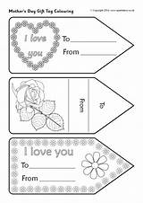 Gift Mother Tag Tags Mothers Colouring Sparklebox Related Items sketch template