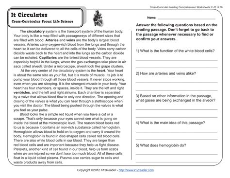 reading comprehension worksheets  grade db excelcom