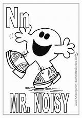 Coloring Mr Men Pages Noisy Letter Popular sketch template
