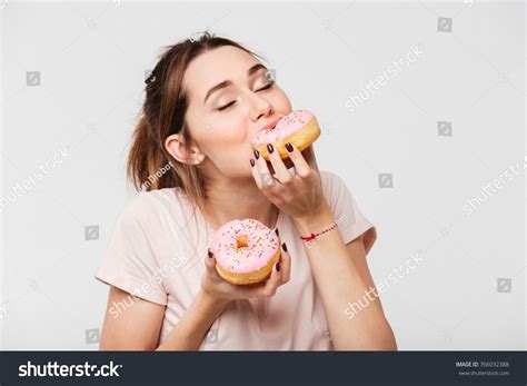 eating donuts images stock  vectors shutterstock