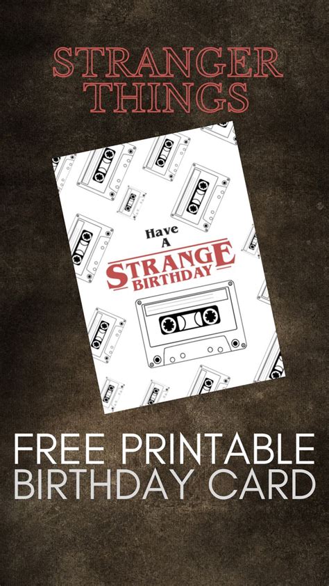 stranger  birthday card printable