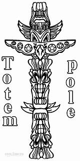 Totem Pole Coloring Totempfahl Cool2bkids Drucken sketch template
