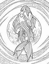 Coloring Mermaid Pages Adults Adult Detailed Unicorn Mystical Printable Mythical Sheets Book Colouring Fenech Selina Print Fairy Mermaids Elf Getcolorings sketch template