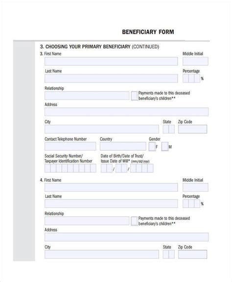 sample beneficiary release forms   ms word