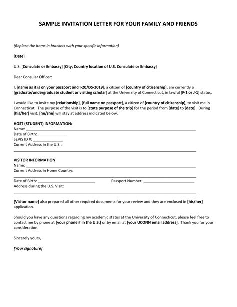 write   invitation letter    visa application