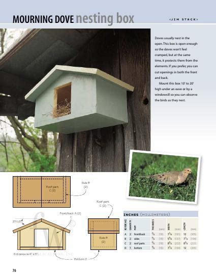 mourning dove nesting box woodworking project woodsmith plans