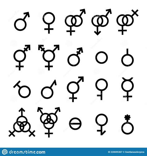 vector gender symbols and sexual orientation set stock vector