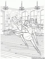 Barbie Coloring Ballerinas Dancing Ballroom Pages sketch template