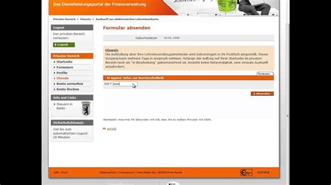 auskunft ueber die eigene elstam im elsteronline portal youtube
