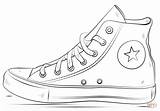 Coloring Converse Shoes Pages Printable Print sketch template