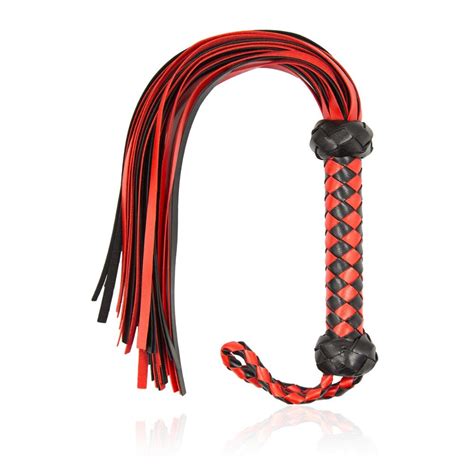 adult games spanking suede leather flogger with abundant tails red