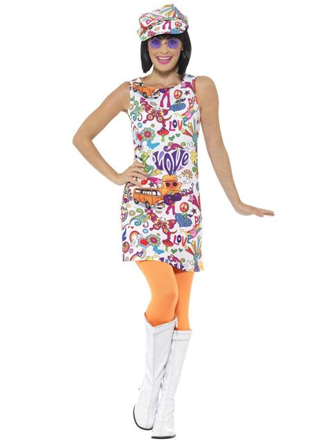 bright coloured womens  groovy costume dress womens  costume