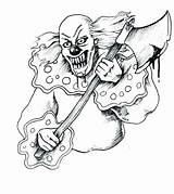 Clown Coloring Pages Scary Creepy Killer Printable Clowns Face Kids Color Getdrawings Getcolorings Drawing Colorings sketch template