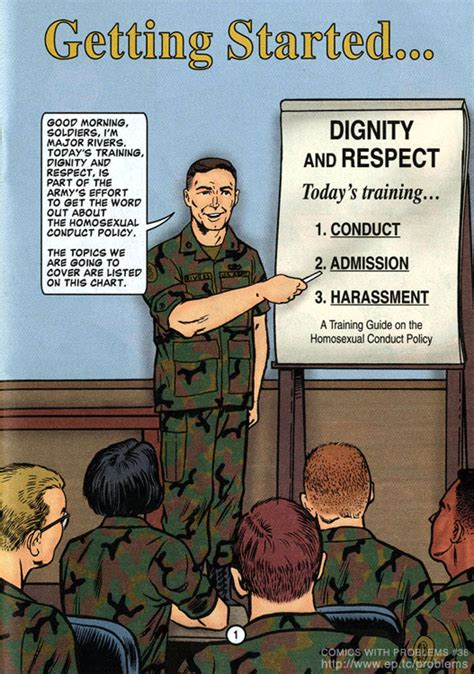 the us army s official don t ask don t tell homosexual policy comic book 2001 flashbak