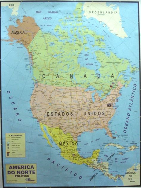 mapa geo político continente américa do norte 1 20 x 0 90 m r 15 90