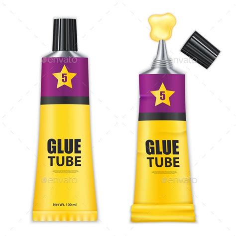 glue tubes realistic set adhesive tube glue