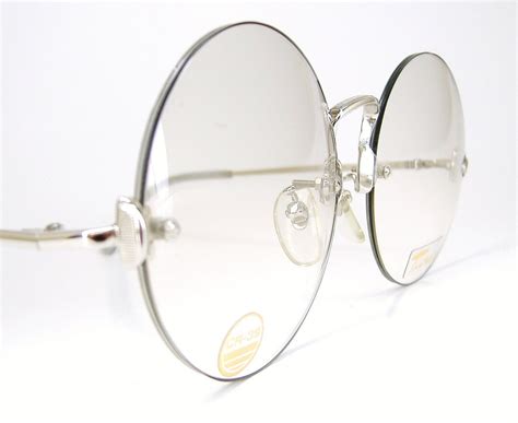 vintage rimless round eyeglasses frame tura nos