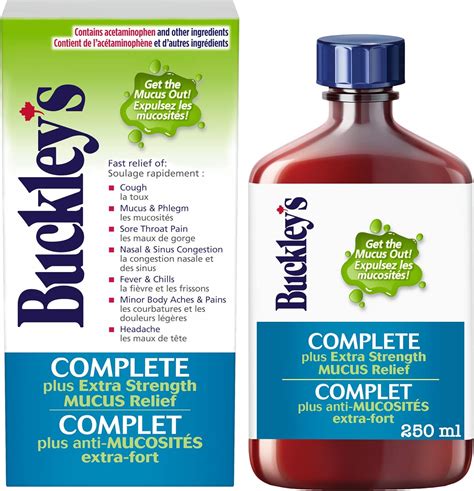 buckleys cough syrup complete extra strength mucus relief cough