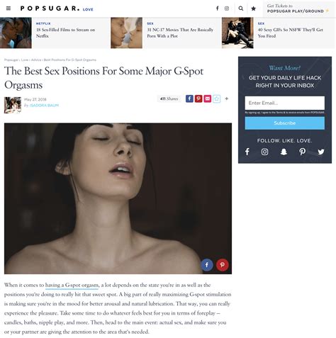 Popsugar Best G Spot Positions Tips From Alicia Sinclair