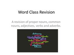 word classes teaching resources