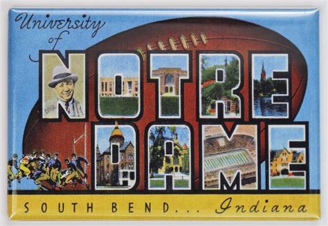 university of notre dame south bend indiana postcard fridge magnet