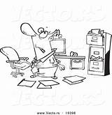 Disorganized Outlined Businessman Toonaday sketch template