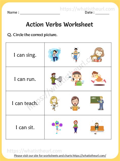 action verbs worksheet  grade kidsworksheetfun riset