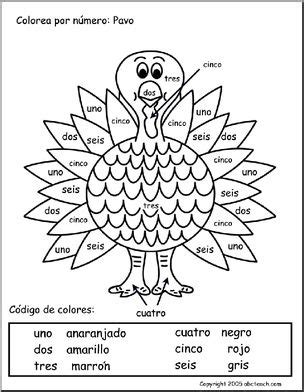 spanish printable coloring pages abcteach spanish lessons  kids