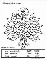Spanish Coloring Pages Printable Abcteach Turkey Worksheets Math Colorea Kids Pavo Por Visit Preschool Colors Elementary Lessons sketch template