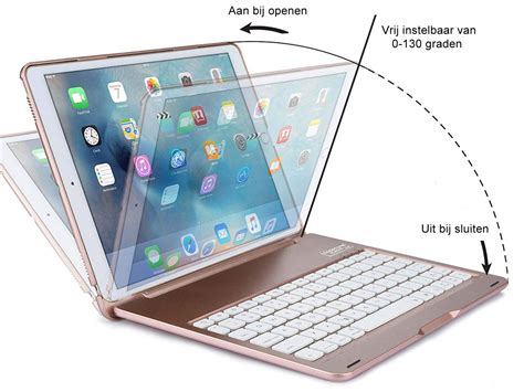 ipad pro  toetsenbord case keyboard hoesje  rose