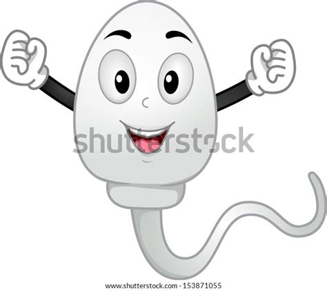 Mascot Illustration Featuring Sperm Cell Doing Stock Vector Royalty