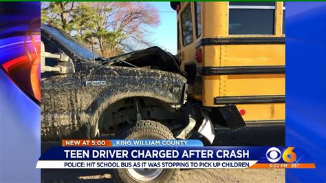 teen driver charged after running into virginia school bus