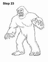 Yeti Abominable Monster sketch template